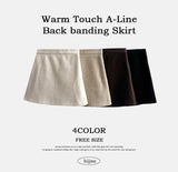  Humming Waist Banding Woolen Miniskirt