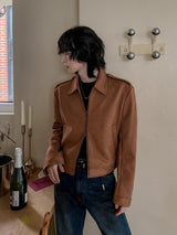 Clun Epaulette Suede Jacket