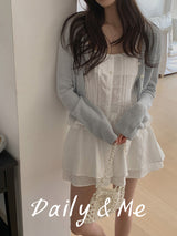 Back banding cotton cancan skirt(2color)