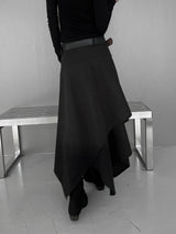 [set] belt shadow wrap skirt (2color)