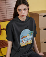 【MADE】SUNSHINE GHOST PRINT T-SHIRT [BLACK]