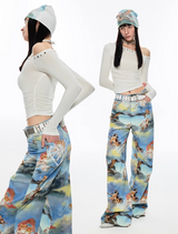 IN STOCK | Angel kitten straight wide pants