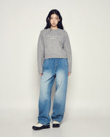 25FW WOMAN BASIC LOGO KNIT GRAY