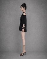 Iris Lace Ribbon Tee #Black(黑)