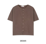 Snapd Round Short Sleeve Cardigan