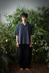 ストライプ L-C テーラード 1/2 シャツ (Navy)