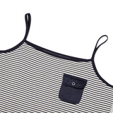 STRIPE POCKET POINT SLEEVELESS [NAVY]