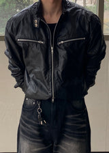 Loose Glossy Biker Jacket