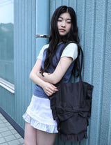 RIBBON ECO BAG(CHARCOAL)
