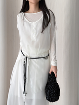 button sheer dress (3color)