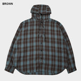 (UNISEX) Vintage Check Hood Shirt