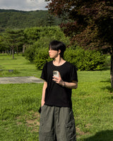 Erne Crop Over U Neck Short Sleeve Tee