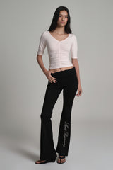 Soft Blush Shirring Top, Pink