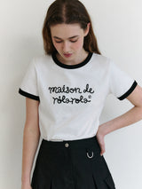 MAISON DE ROLA RINGER T-SHIRT WH+BK