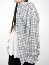 (UNISEX)エアリーコットンチェックシャツ(3colors)
