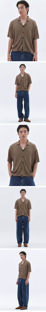 ウォッシャブルクルーズメッシュカーディガンニット_Brown