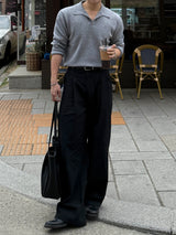 Modal open collar knitwear