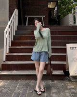 Goen ピンタックデニムショートパンツ