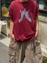 サインカットオーバー半袖Tシャツ 4C
