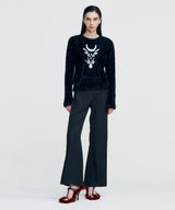 Chain Link Furry Cardigan _ BLACK