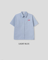 (UNISEX) ピース ストライプ オーバーシャツ