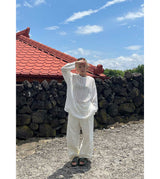 WIDE TUCK NYLON PANTS