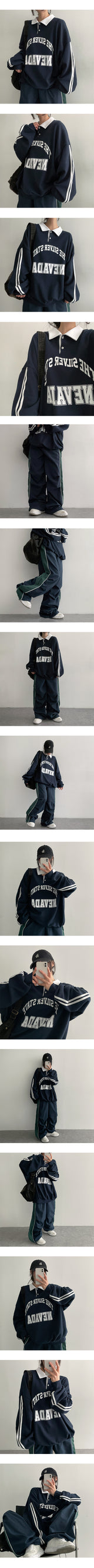 AKA King Boxy Track Collar Sweatshirt