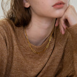  Bold clip chain gold necklace