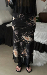 MELLA FLOWER DOUBLE LAYERED SKIRT
