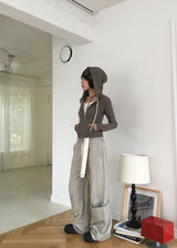 RIB SLIM HOOD ZIP-UP