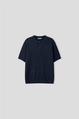 LMN Ron Twisted Cooling Henley Neck Short Sleeve Knitwear (6 colors)