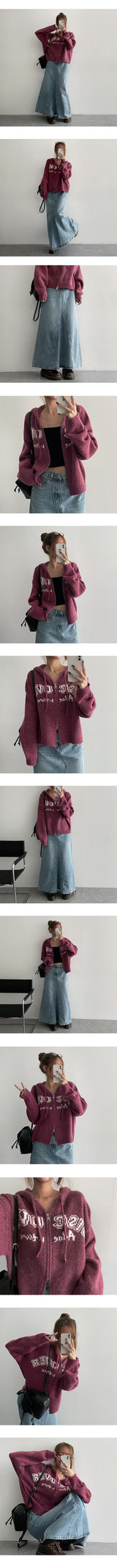 [S~XL] Purry rewashed cut denim long skirt