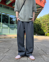 Marv Linen Two-Tuck Wide Slacks