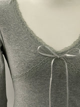 Lace Ribbon Long Sleeve
