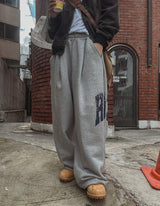 ディストリクトプリントワイドスウェットパンツ
