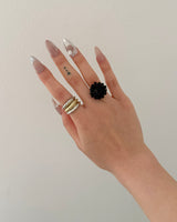 [MADE] Black Floral Bloom Ring