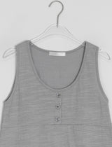 Fineb Button Pocket Layered Sleeveless One Piece