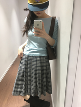 YWD PLAID PLEATS SKIRT (3color)