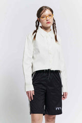 Raw edge shirt (White)