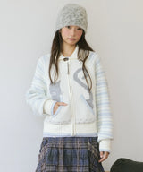 CATS BUTTON ZIP UP CARDIGAN IVORY(CV2GFUK681A)