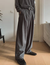 Benza Deep Pintuck Wide Slacks