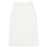 COLLECTION SOFT VELVET WOVEN LONG SKIRT [WHITE]