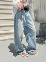 [Unisex] Cloud wide denim pants