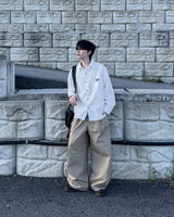 Drain Patch Work Shirt Jacket