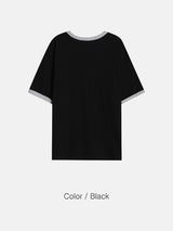 No.1295 never printing ringer half T (3color)