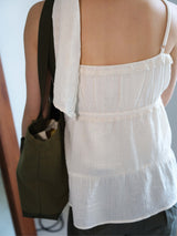 Boho Shirring Sleeveless (Ivory)
