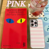 [MADE] Stripe (PINK) Epoxy Silver Bumper iPhone Case