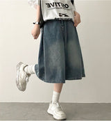 Mews Waistbanding Vintage Washed Side Pintuck Denim Bermuda Shorts