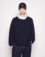 25FW WOVEN QUILTING WIDE HOODIE BLACK