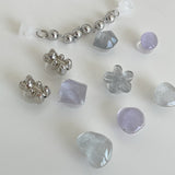 [made]purple&silver resin shoes charm set 